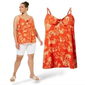 NWT TORRID Sophie Orange Gauze Tie Front Swing Cami Top Womens Plus Size 4X
